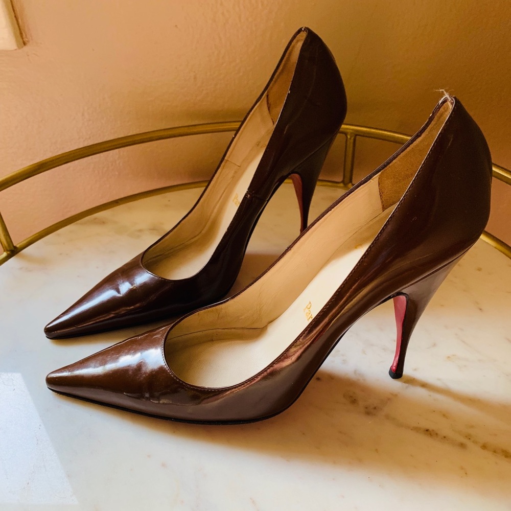 Christian Louboutin brown pumps